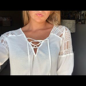 White peasant top